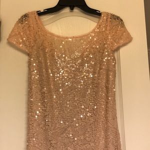 Calvin Klein blush colored sequin dress.